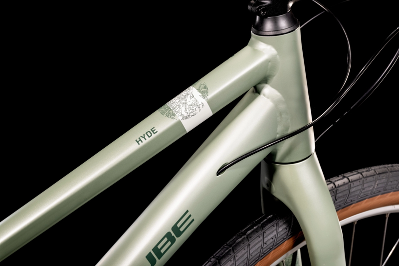 Cube Hyde Hybrid Bike 2022 Green/Grey-1